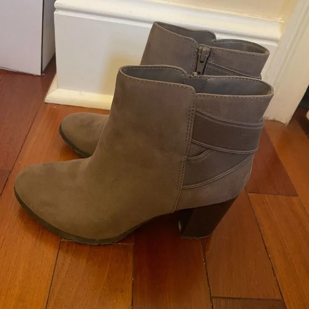 A New Day Suede Boots Size 7.5 Beige Classic Minimalist Staple Modern Neutral
